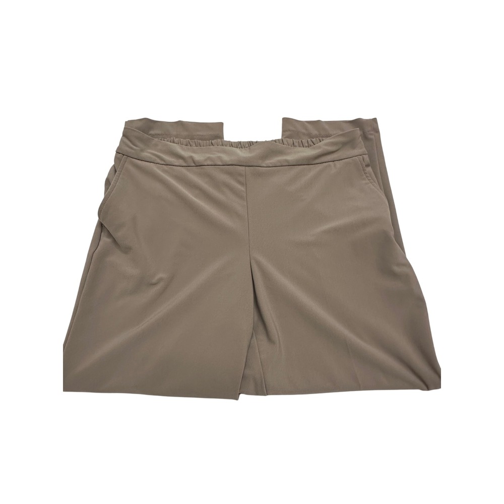 Maison d'Amélie Trousers Women 14 Taupe Good Elastic Back Straight Leg Paris